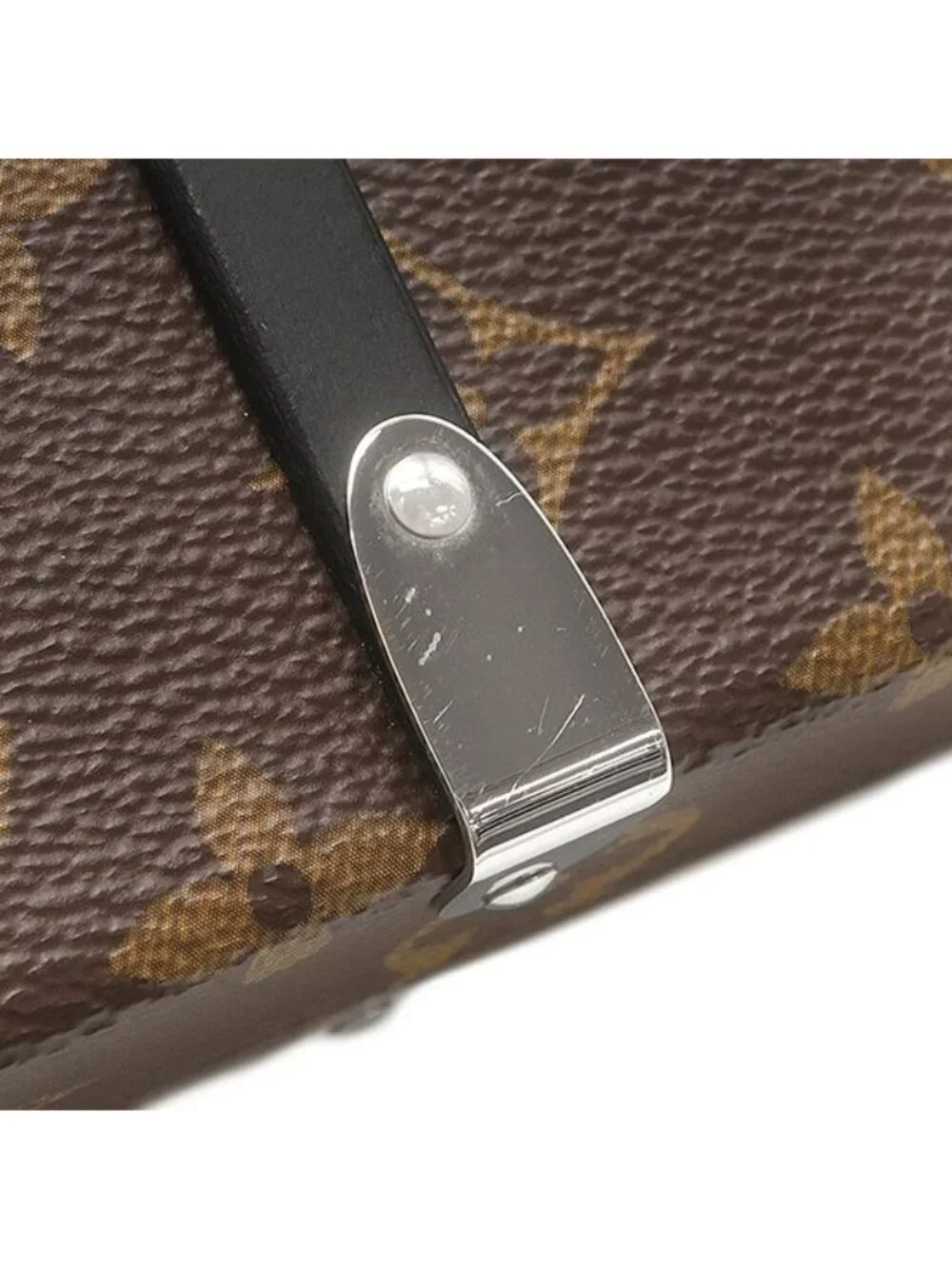 Louis Vuitton Clutch Wallet Trunk Monogram Macassar Silver Brown Black
